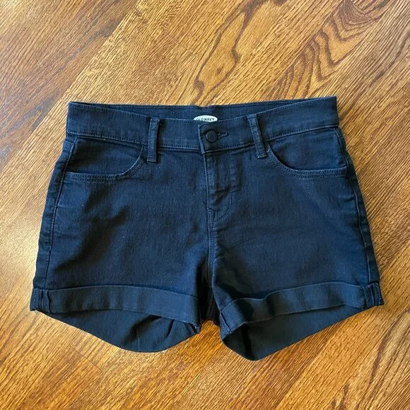 Old Navy Black Denim Shorts - Size 2 - Picture 1 of 5